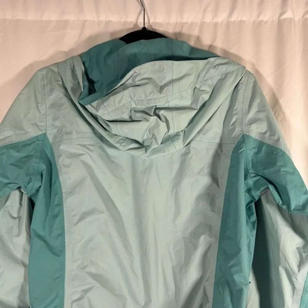 Columbia Jacket Women's Medium Green Blue Full Zip Hooded Hook Loop - Picture 9 of 11